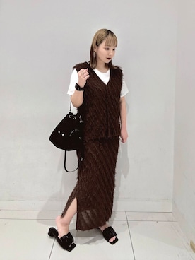 「アイテム（Tシャツ/カットソー、その他）」を使った、あべのりさん（レディース・164cm）の夏コーディネート