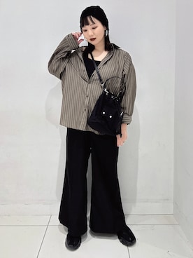 「SENSE OF PLACE by URBAN RESEARCH（センスオブプレイスバイアーバンリサーチ）の3タックスラックスワイドパンツ（その他パンツ）」を使った、あべのりさん（レディース・164cm）の秋コーディネート