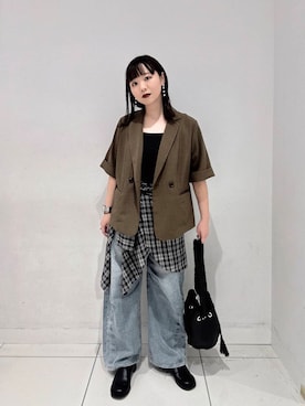「newarrival」｜「アイテム（スリッポン）」を使った、あべのりさん（レディース・164cm）の夏コーディネート