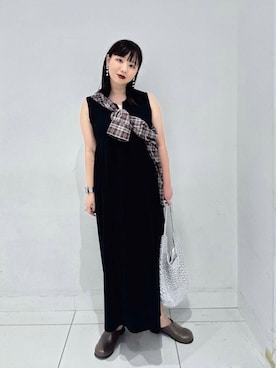 「アイテム（スリッポン）」を使った、あべのりさん（レディース・164cm）の夏コーディネート