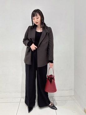 「アイテム（その他アウター、ブラウン系）」を使った、あべのりさん（レディース・164cm）の秋コーディネート