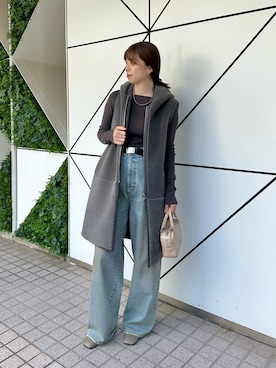 「アイテム（ブーツ、グレー系）」を使った、髙橋さん（レディース・158cm）の夏コーディネート
