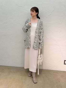 「ニットカーディガン」｜「アイテム（ジャケット/アウター）」を使った、髙橋さん（レディース・158cm）の夏コーディネート