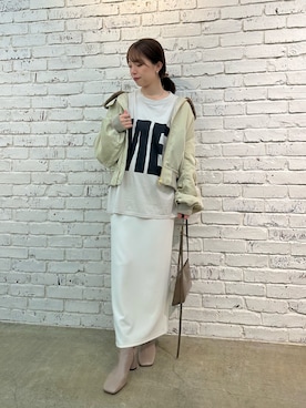 「アイテム（MA-1）」を使った、髙橋さん（レディース・158cm）の夏コーディネート