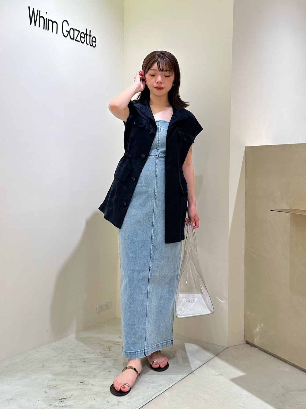 Whim Gazette デニムベアトップワンピース ウィムガゼット Whim Gazette DENIMベアトップワンピース