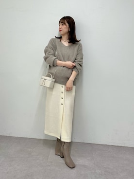 「アイテム（チョーカー）」を使った、髙橋さん（レディース・158cm）の秋コーディネート