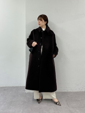 「アイテム（ステンカラーコート）」を使った、髙橋さん（レディース・158cm）の秋コーディネート