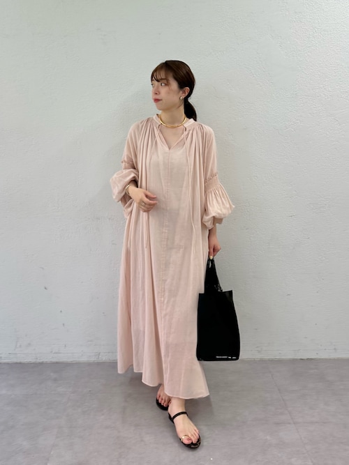 Whim Gazette ウィムガゼット コットンシフォンノースリコンビネゾン Whim Gazette（ウィムガゼット）の「コットンシフォンギャザー
