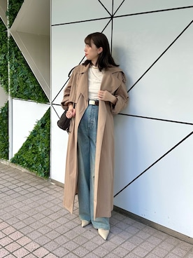 「アイテム（トレンチコート）」を使った、髙橋さん（レディース・158cm）の夏コーディネート