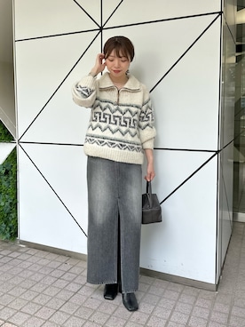 「Whim Gazette（ウィムガゼット）の【Hoaw.】Knot チョーカー（チョーカー）」を使った、髙橋さん（レディース・158cm）の夏コーディネート