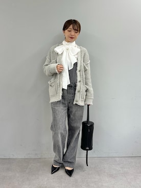 「アイテム（つなぎ/オールインワン）」を使った、髙橋さん（レディース・158cm）の秋コーディネート