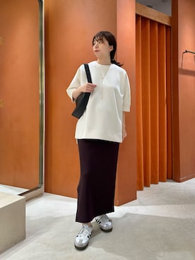「Whim Gazette（ウィムガゼット）のアイテム」を使った、髙橋さん（レディース・158cm）の夏コーディネート