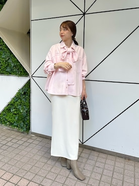 「アイテム（ブーツ、グレー系）」を使った、髙橋さん（レディース・158cm）の夏コーディネート