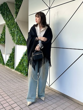 「アイテム（ストール/ショール）」を使った、髙橋さん（レディース・158cm）の夏コーディネート