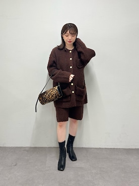 「THE PAUSE（ザ ポーズ）の【THE PAUSE】ニットボタンジャケット（その他アウター）」を使った、髙橋さん（レディース・158cm）の秋コーディネート