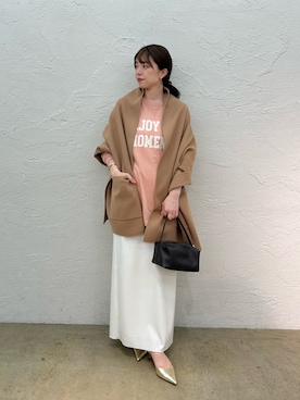 「アイテム（ポンチョ）」を使った、髙橋さん（レディース・158cm）の夏コーディネート