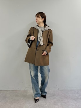 「アイテム（オールインワン・サロペット）」を使った、髙橋さん（レディース・158cm）の秋コーディネート