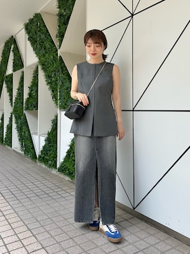 「Whim Gazette（ウィムガゼット）のアイテム（スニーカー）」を使った、髙橋さん（レディース・158cm）の夏コーディネート