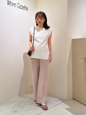 「Whim Gazette（ウィムガゼット）のアイテム」を使った、髙橋さん（レディース・158cm）の夏コーディネート