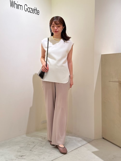 バックサテンジョーゼットパンツ