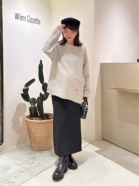 「アイテム（キャスケット）」を使った、髙橋さん（レディース・158cm）の秋コーディネート