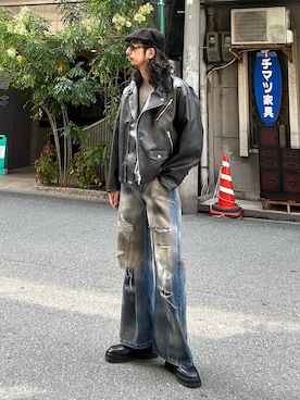 「アイテム（スウェット）」を使った、Dさん（メンズ・176cm・30代）の秋コーディネート