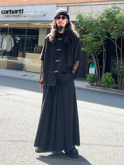 HARE シャツ 「SET UP対応」YOSEプリーツメタルボタンシャツ(HARE 