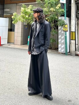 「HARE（ハレ）の【UNDERGROUND MODE】ウォールアートエリパーツシャツ(HARE)（シャツ/ブラウス）」を使った、Dさん（メンズ・176cm）の秋コーディネート