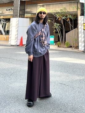 「アイテム（スウェット）」を使った、Dさん（メンズ・176cm・30代）の秋コーディネート