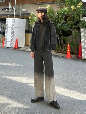 「アイテム（スウェット）」を使った、Dさん（メンズ・176cm・30代）の秋コーディネート