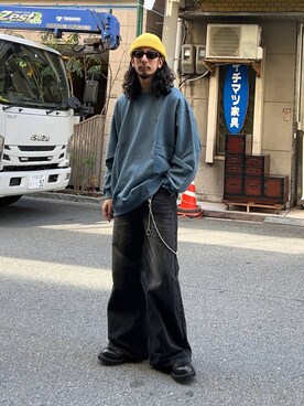 「アイテム（スウェット）」を使った、Dさん（メンズ・176cm・30代）の秋コーディネート