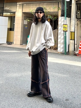 「アイテム（スウェット）」を使った、Dさん（メンズ・176cm・30代）の秋コーディネート
