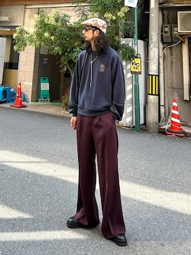 「アイテム（スウェット）」を使った、Dさん（メンズ・176cm・30代）の秋コーディネート