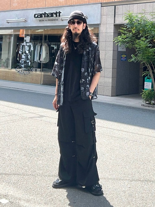 朔*夜様 【ほぼ未使用】HARE シアーシャギージャガードシャツ / パンツ　セ 朔*夜様 【ほぼ未使用】HARE シアーシャギージャガードシャツ / パンツ セ