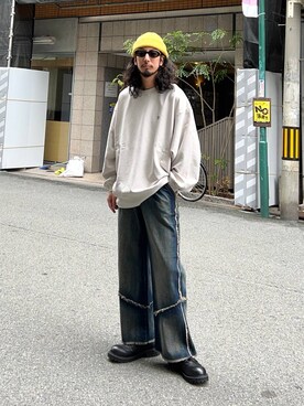 「アイテム（スウェット）」を使った、Dさん（メンズ・176cm・30代）の秋コーディネート