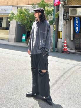 「HARE（ハレ）の2WAY-ZIPカーゴパンツ(HARE)（カーゴパンツ）」を使った、Dさん（メンズ・176cm）の夏コーディネート