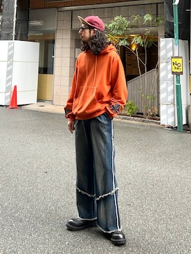 「アイテム（スウェット）」を使った、Dさん（メンズ・176cm・30代）の秋コーディネート