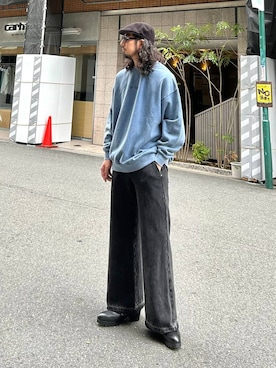 「アイテム（スウェット）」を使った、Dさん（メンズ・176cm・30代）の秋コーディネート