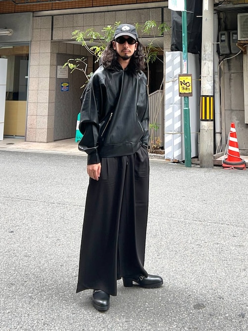 フェイクレザーパーカー レザーパーカー ブラック フーディ FREAK'S STORE（フリークスストア）の「FREAK'S STORE
