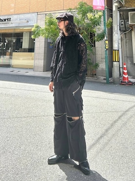 「HARE（ハレ）の2WAY-ZIPカーゴパンツ(HARE)（カーゴパンツ）」を使った、Dさん（メンズ・176cm）の夏コーディネート