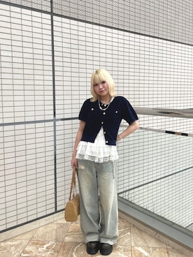 「アイテム（ローファー）」を使った、ミオナさん（レディース・150cm）の夏コーディネート