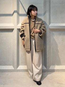 「アイテム（ピアス（両耳用））」を使った、伊藤美咲さん（レディース・146cm）の秋コーディネート