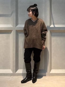 「アイテム（ピアス（両耳用））」を使った、伊藤美咲さん（レディース・146cm）の冬コーディネート