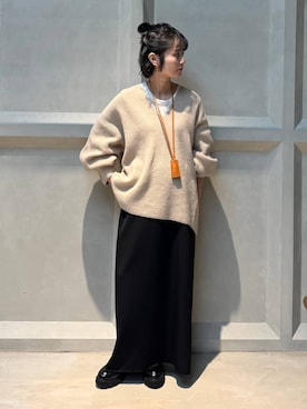 「旅行」｜「アイテム（アクセサリー）」を使った、伊藤美咲さん（レディース・146cm）の冬コーディネート