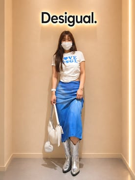 「Desigual（デシグアル）のアイテム」を使った、Desigual りんくう STAFFさん（レディース・168cm）の夏コーディネート