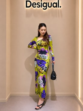 「Desigual（デシグアル）のアイテム」を使った、Desigual りんくう STAFFさん（レディース・168cm）の夏コーディネート