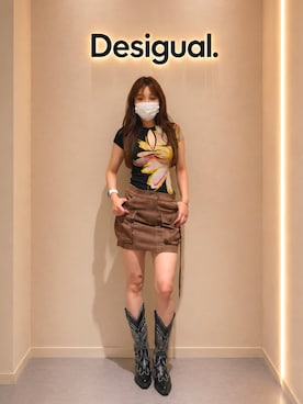 「Desigual（デシグアル）のアイテム」を使った、Desigual りんくう STAFFさん（レディース・168cm）の夏コーディネート