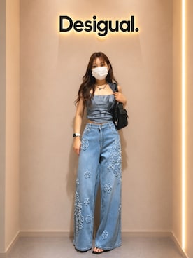 「クロップド丈」｜Desigual りんくう STAFFさん（レディース・168cm）の夏コーディネート