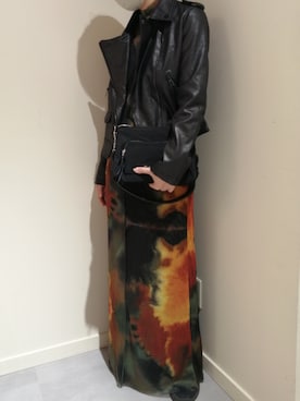 「Desigual（デシグアル）のアイテム（ライダースジャケット）」を使った、Desigual りんくう STAFFさん（レディース・165cm）の秋コーディネート