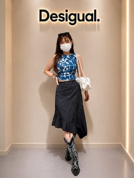 「Desigual（デシグアル）のアイテム」を使った、Desigual りんくう STAFFさん（レディース・168cm）の夏コーディネート